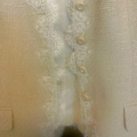 Rickie Freeman for Teri John beautiful size 10 silk lace and cotton  blazer - Picture 4 of 6